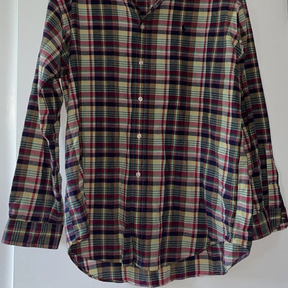 Ralph Lauren Shirt Men Large Red Plaid Blake Button Up Gingham %100 Cotton - Picture 2 of 5